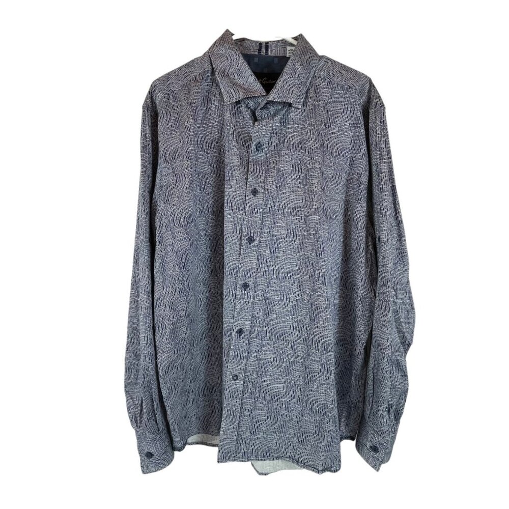 Robert Graham Modern Americana Tailored Flip Cuff Shirt Sz 3XL Mens Blue Button